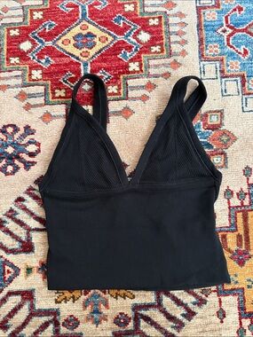 Urban Outfitters Black Ribbed V-Neck tank